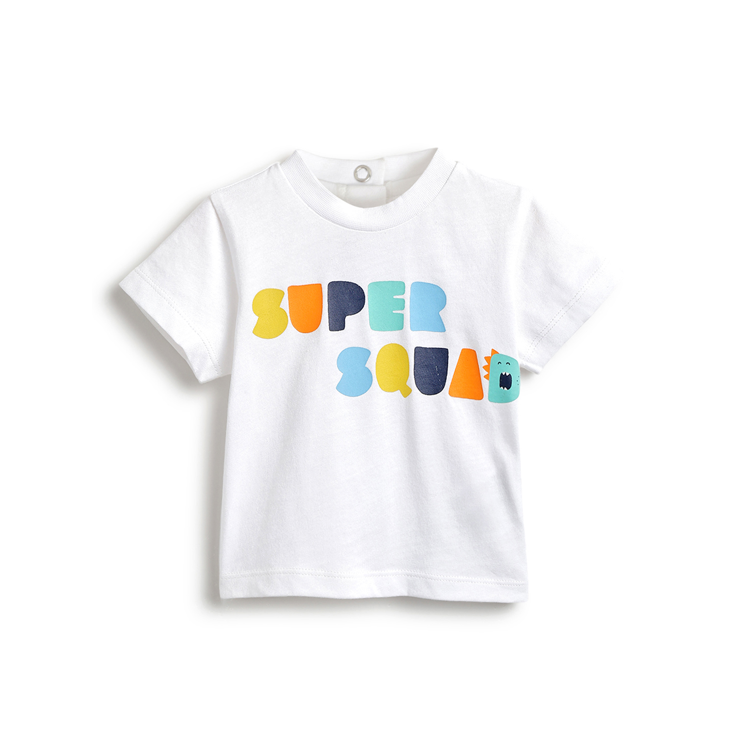 Boys Graphic Printed Short Sleeve T-Shirt-White